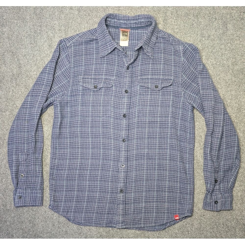 The North Face Mens 100% Cotton Flannel Shirt Micro‎ Check Purple/ Blue Small